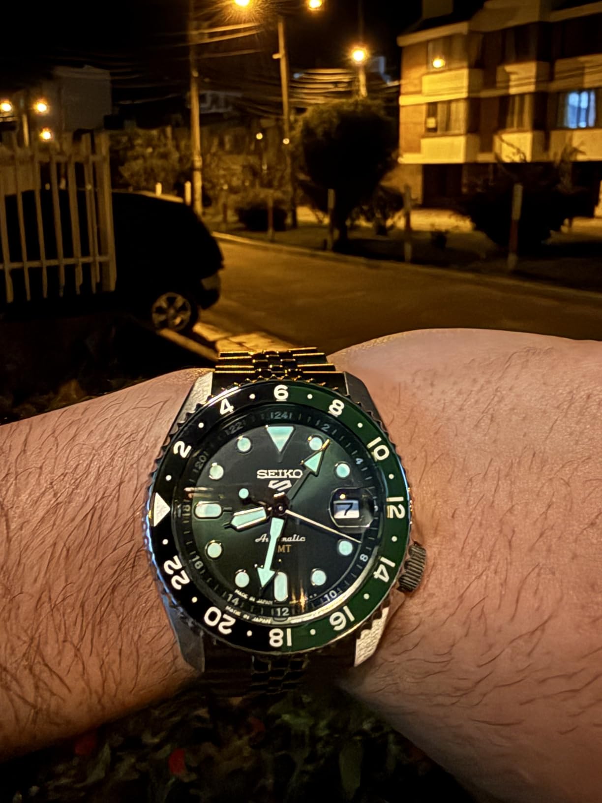 5 Sports SKX GMT Automatic Green Dial Sprite Bezel Men's Watch SSK035 customer photo 1
