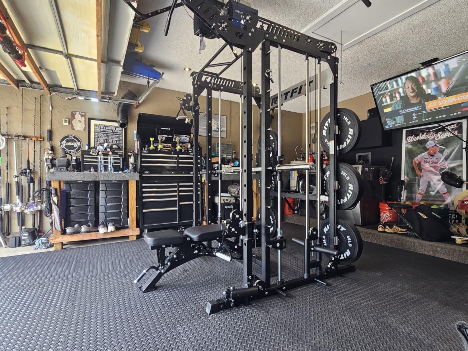 RitFit M1 Pro Smith Machine with Cable Crossover System, Multi-Function Squat Rack Power Cage for Home Gym, Power Rack and Packages customer photo 2