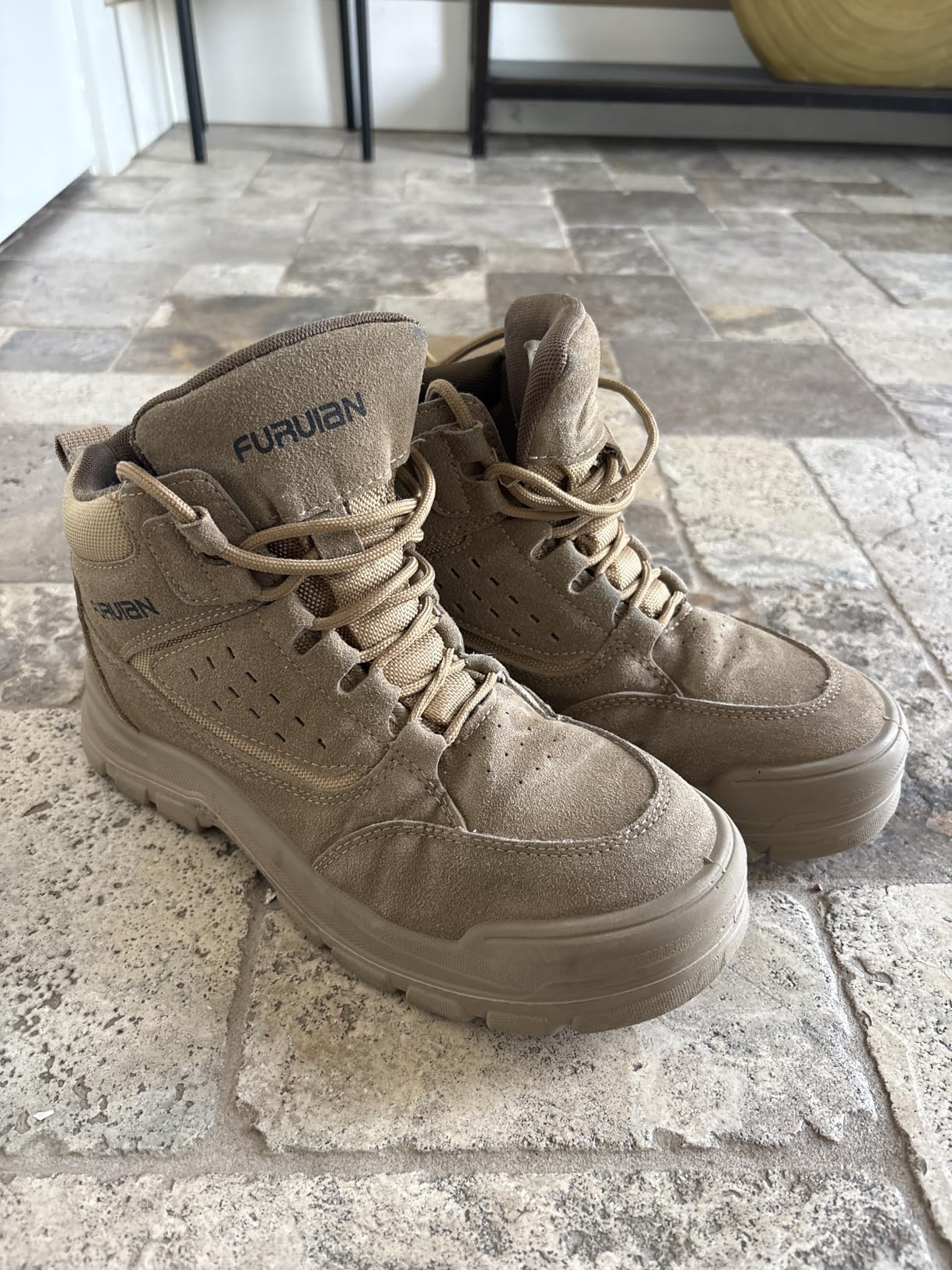 Furuian Steel Toe Boots for Men Women Comfortable Lightweight Work Boots for Men Slip Resistant High Top Steel Toe Safety Shoes Puncture Proof Indestructible Construction Shoes customer photo 2