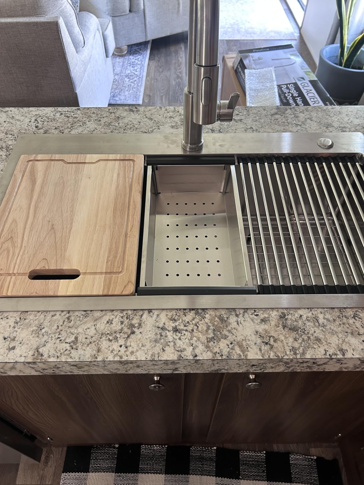 Kichae 33 Kitchen Sink Drop In - 33 x 22 Kitchen Sink Ledge Workstation Topmount Drop-In Single Bowl Stainless Steel 16 Gauge Single Bowl customer photo 2