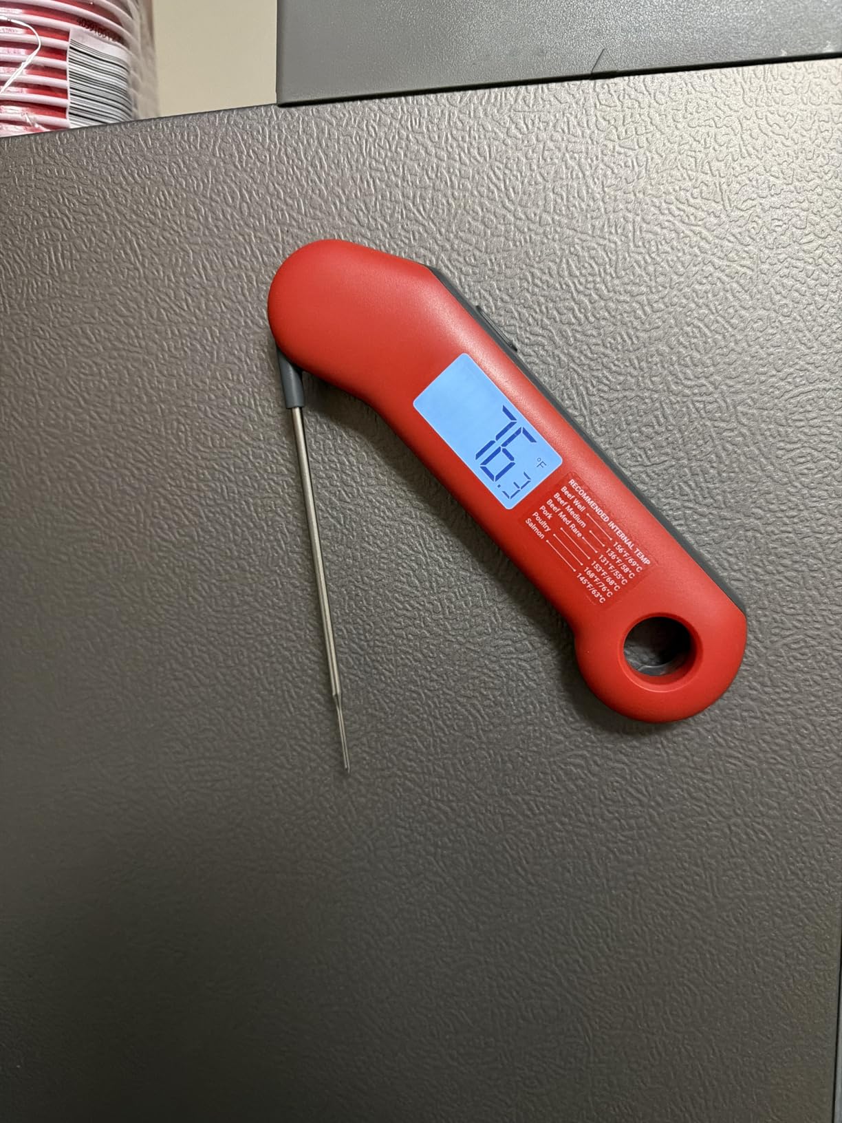 Professional Meat Thermometer Digital, Ultra-Fast 0.5 Sec Instant Read, NIST Certified +/-0.5F Accuracy, IP67 Waterproof, Auto-Rotating Backlit Display customer photo 2