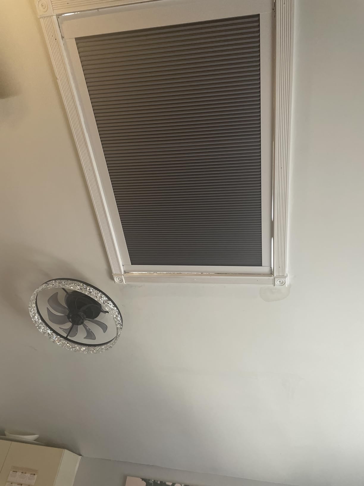 Keego Motorized Cordless Skylight Cellular Shades Blinds with Remote Controls Custom Size SlateGray Blackout customer photo 1