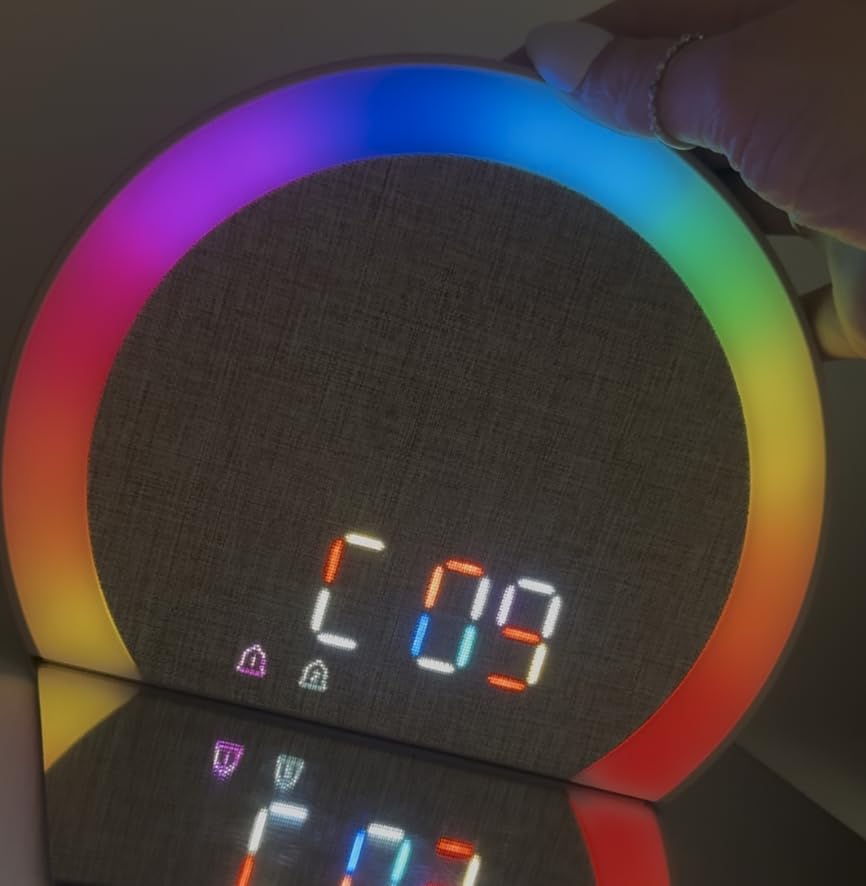 ANJANK Extra Loud Alarm Clock with Wireless Bed Shaker, Vibrating Dual Alarm with Light Wake Up for Heavy Sleepers & Hearing Impaired, 9-Color Night Light, 8 Sounds, 0-100% Dimmer, USB Charger customer photo 1