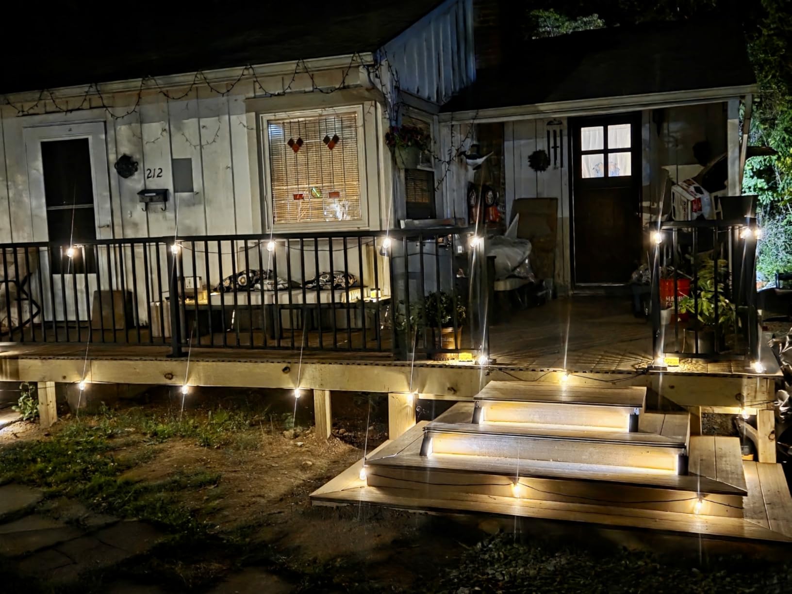addlon 102FT(96+6) Solar String Lights Outdoor with Remote, Waterproof Patio Lights with 30 Shatterproof LED Bulbs, 30H+ Long-Lasting Dimmable & Timable Solar Light for Backyard Camping Garden Decor customer photo 2