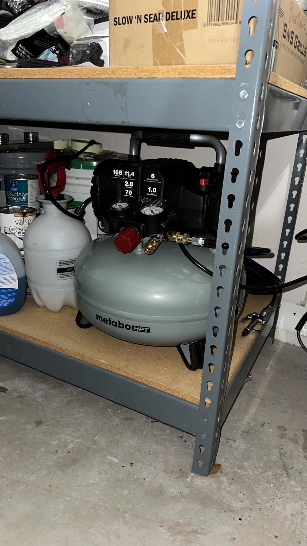 Metabo HPT Pancake Air Compressor, 6-Gallon 165PSI, Portable Air Compressor with 1.0 HP Oil-Free High Efficiency Motor, Lihghtweight, Quick Couplers for Fast Tool Changes, EC711S customer photo 1