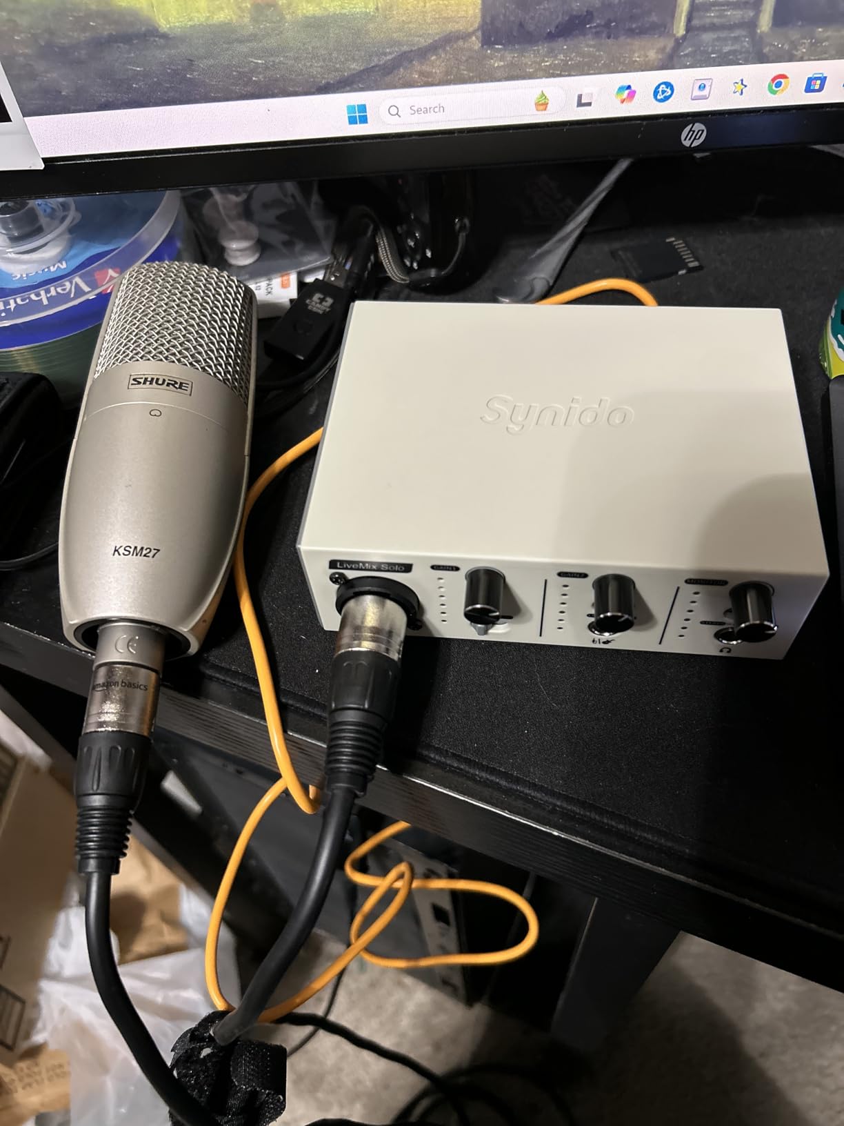 Synido USB C Audio Interface for Recording Music, Streaming, Podcasting with XLR, Line Input, 24bit/48kHz, 48V Phantom Power, 2-channel, Silver customer photo 1