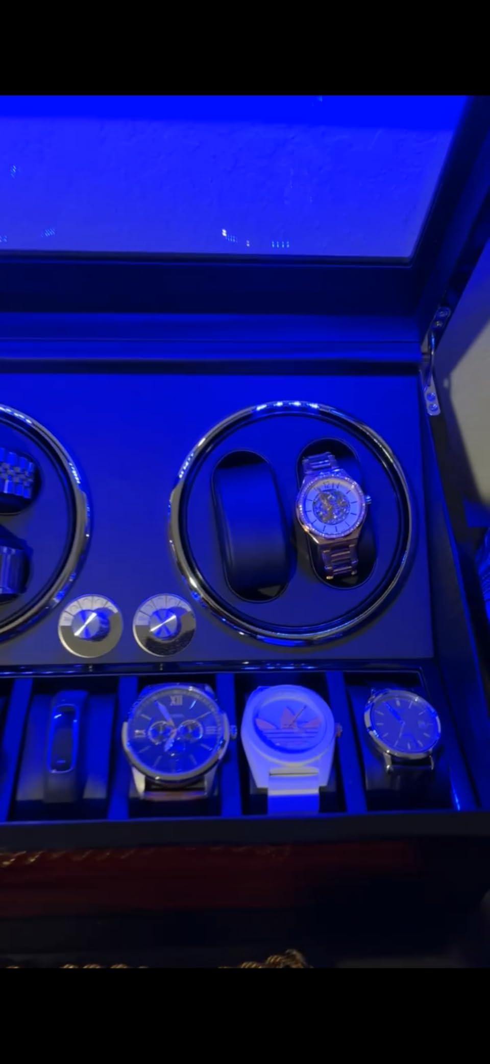 ANWBROAD Watch Winder for Automatic Watches 4+6 Watch Rotator and Storages with Super Quiet Motor LED Backlight Watch Turner Piano Paint Watch Turner 4 Rotating Modes UJWW002R customer photo 2