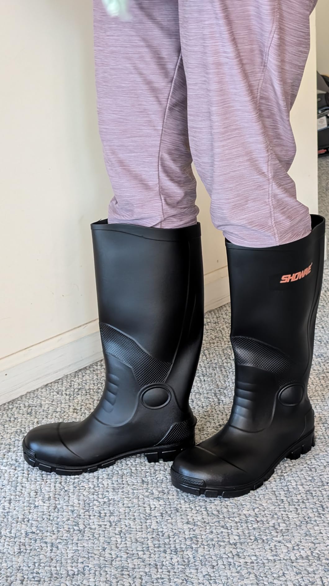 Showave Steel Toe Rubber Work Boots for Men Waterproof Durable Concrete Boots for Hunting Manufacturing Construction customer photo 2