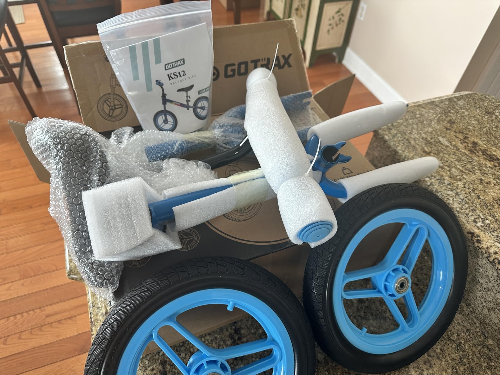 Gotrax KS12 Balance Bike for 2-5, 12 inch Toddlers Push Bike with LED Light, Adjustable Seat & Handlebar, Flat-Free Tires & Easy Assembly Kids Bicycle, Lightweight & No Pedal, Gift for Boys Girls customer photo 2
