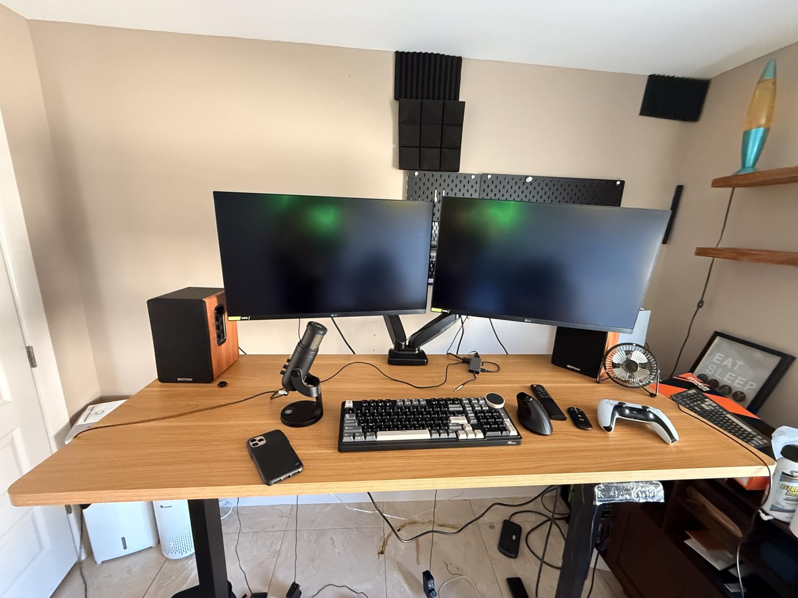 FLEXISPOT E3 Bamboo Dual Motor Electric Standing Desk 55 x 28 Sit Stand Up Desk, Holds 220 lbs, Adjustable Height w/Memory Presets, Solid Bamboo Desktop & Black Frame, Ships in 2 Boxes customer photo 2