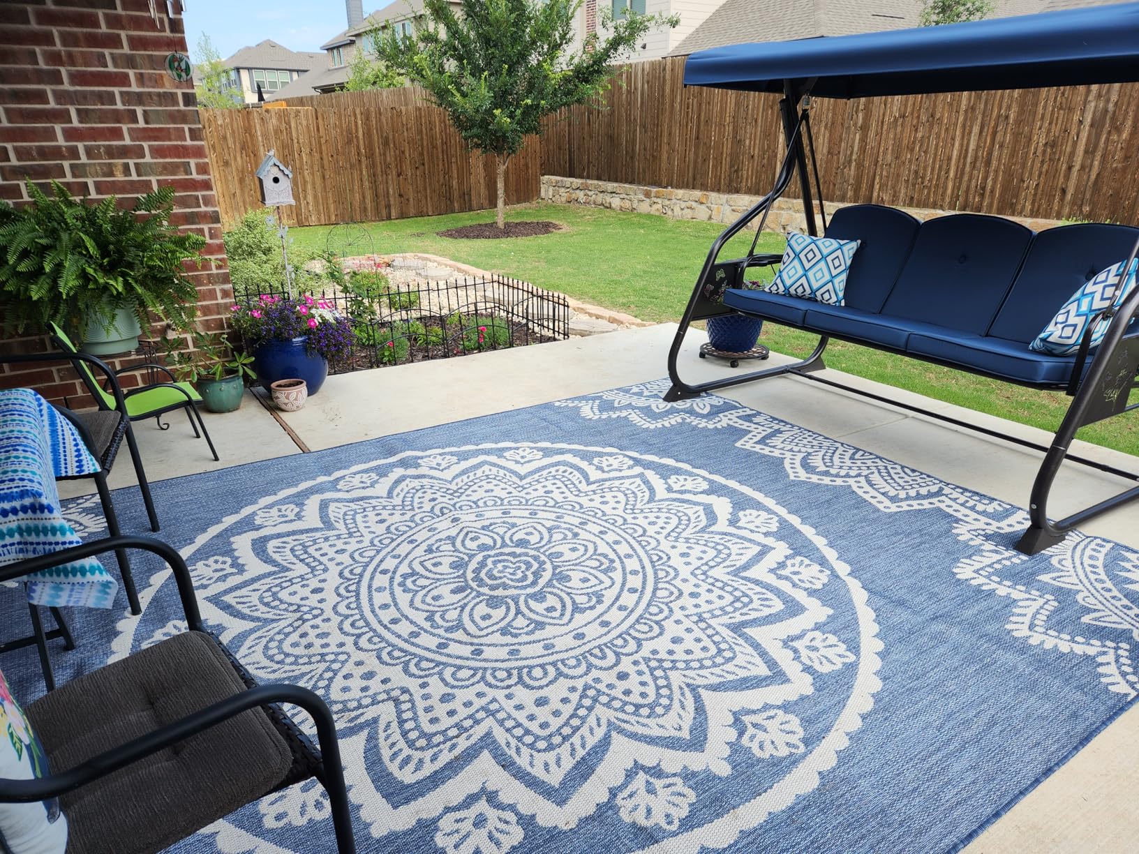 CAMILSON Outdoor Rug 5x7 Modern Area Rugs for Indoor and Outdoor Patios and Porches - Waterproof, Washable, Non-Shedding, Easy-to-Clean Outside Carpet (5 x 7, Solid - Silver Gray) customer photo 1