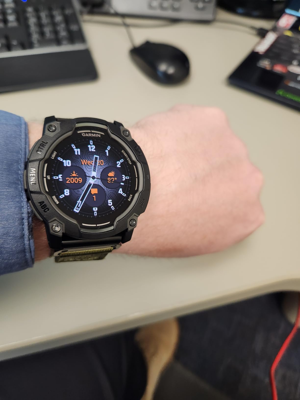 Garmin Instinct 3 45mm, AMOLED Display, Rugged Outdoor GPS Smartwatch, Metal-Reinforced Bezel, Built-in Flashlight, Up to 18 Days of Battery Life, Black customer photo 2