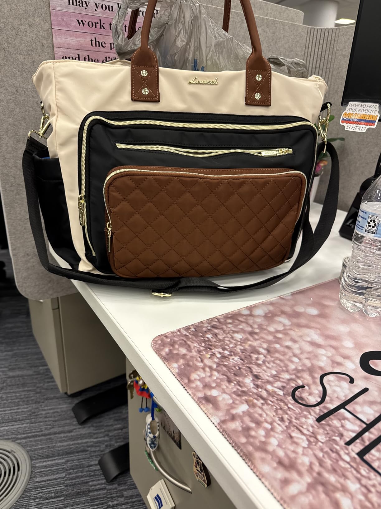 LOVEVOOK Teacher Tote Bag for Women, Laptop Bag Work Bags Computer Bag, Professional Briefcase Business Large Purses Handbag Gifts, 17 Inch customer photo 1