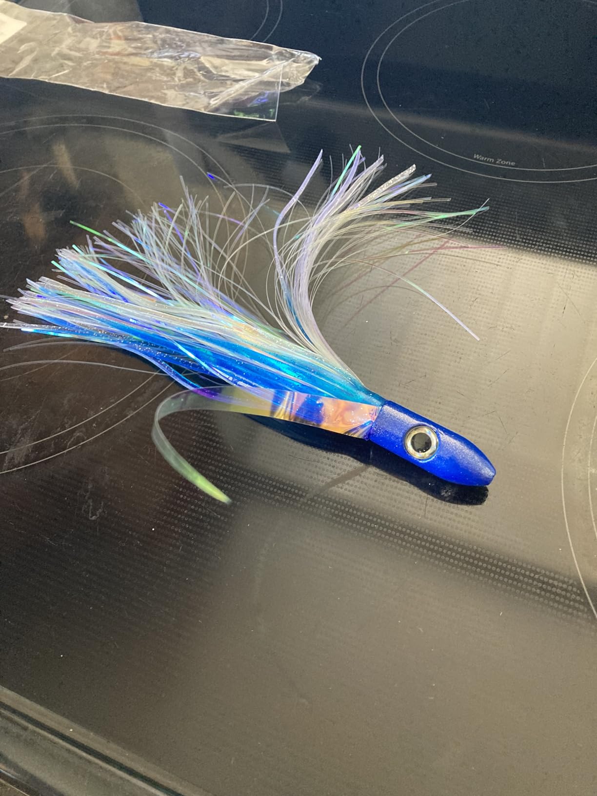 3.5 Oz 7 inch Flying Lure Offshore Trolling Lure, Tuna, Mahi, Wahoo Lure - 1 Pack (Blue/White) customer photo 2