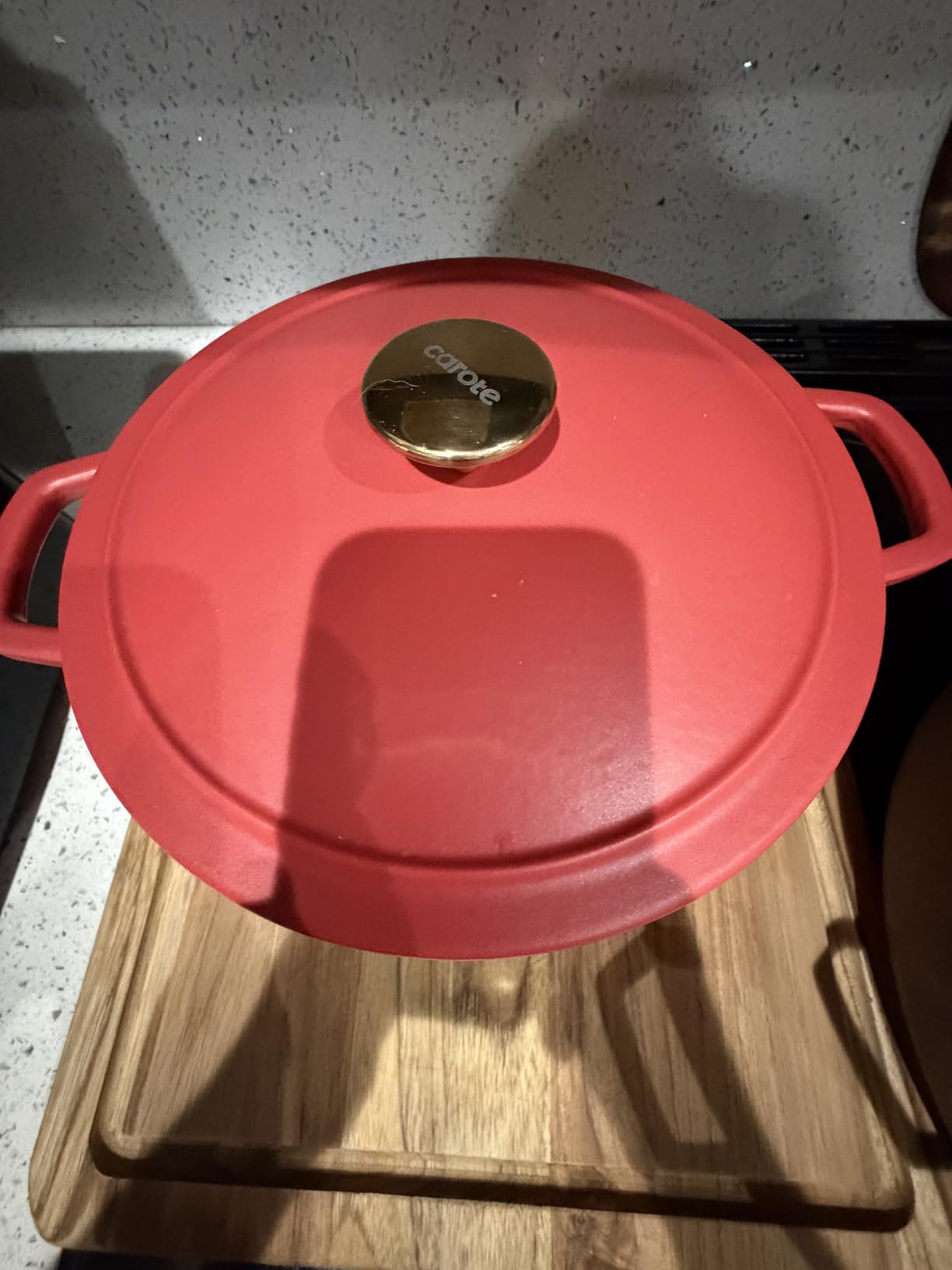 CAROTE 5QT Enameled Cast Iron Dutch Oven Pot with Lid, Heavy-Duty Dutch Oven for Sourdough Bread Baking, Braising, Stews, Roasting, Healthy & Non-Toxic, Dual Handles, All Stovetop Compatible, Oven Safe up to 500°F, Red customer photo 2