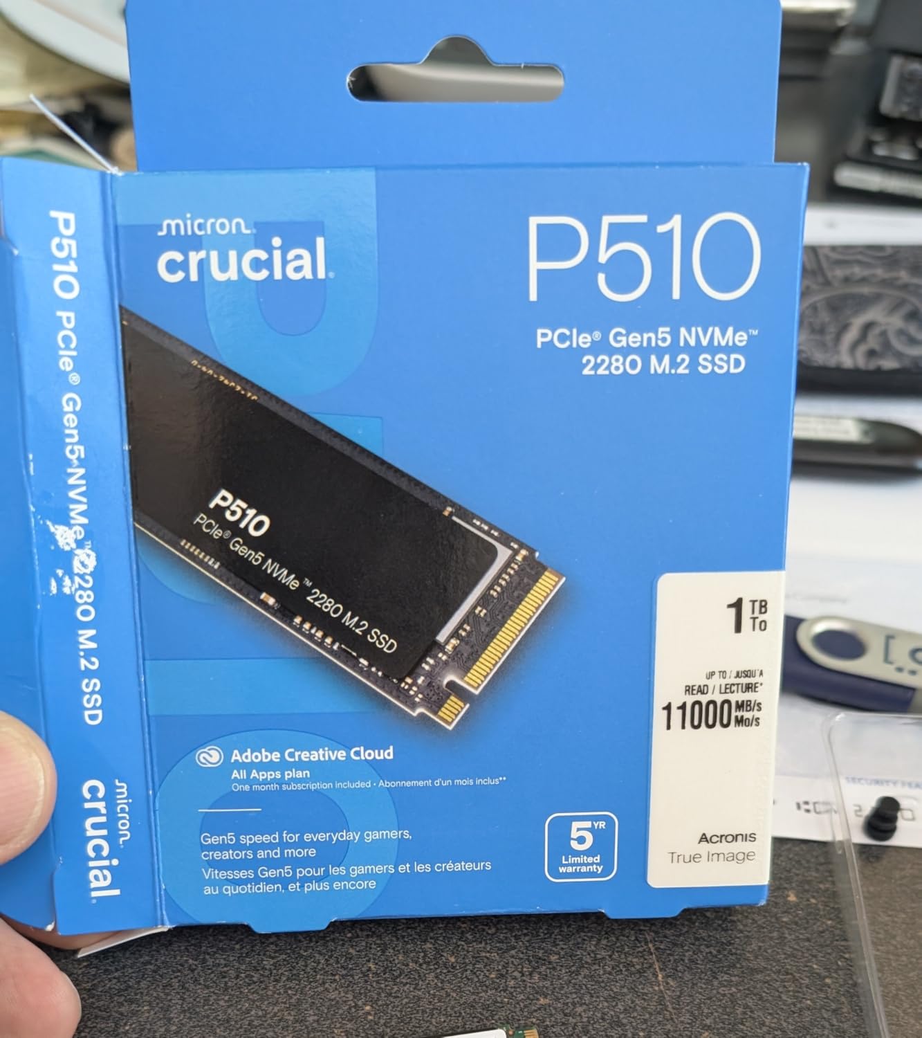 Crucial P510 PCIe Gen5 NVMe 1TB SSD, Up to 11,000MB/s, TLC NAND, Laptop & Desktop (PC) Compatible, for Gamers & Creatives, Solid State Drive customer photo 2