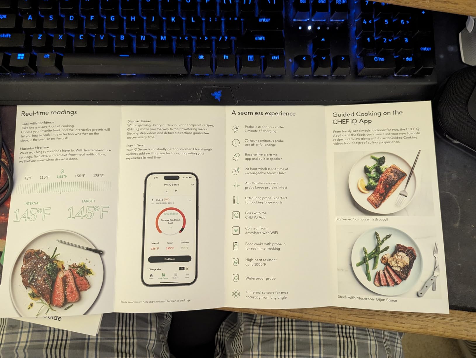 CHEF iQ Sense | Smart Wireless Meat Thermometer | Ultra-Thin Probe | WiFi Unlimited Range | 1000F Heat Safe | 5 Sensors | BBQ, Grill, Oven, Smoker, Air Fryer | Gen3 customer photo 2