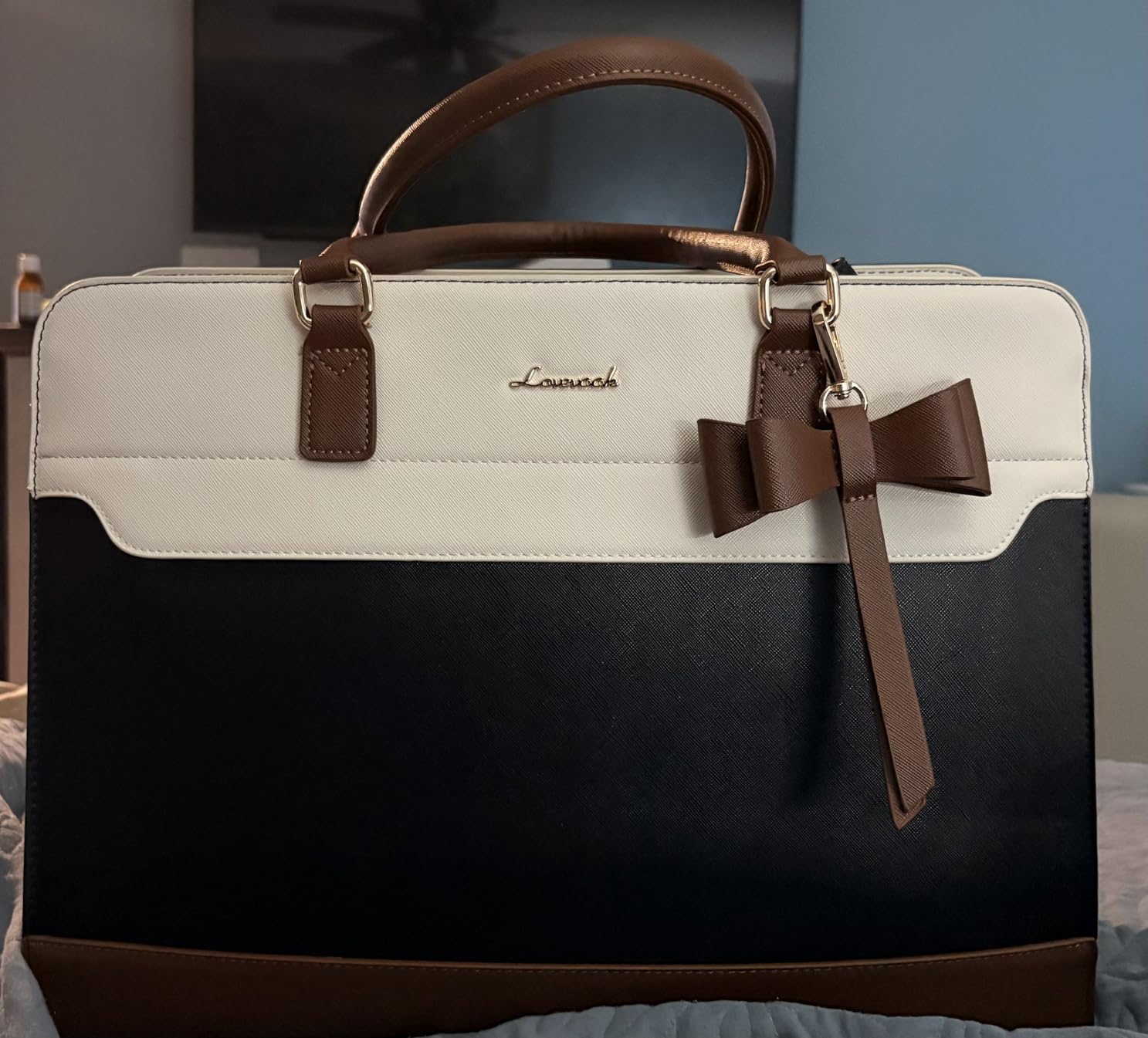 LOVEVOOK Laptop Tote Bag for Women, Leather Work Bag, Waterproof Business Teacher Bag, Large Computer Handbag Purse Briefcase customer photo 1