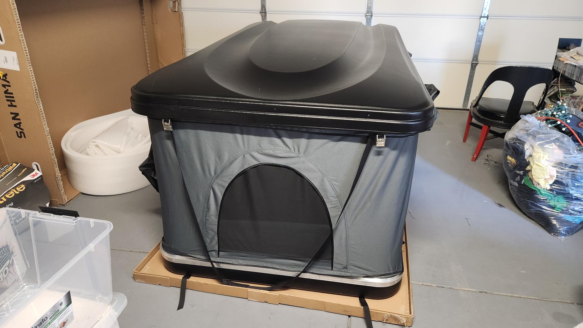 Sanhima Rooftop Tent Hard Shell - Jervis Loft Overland Aluminium ABS Roof Top Tent w/ 4 Sides Windows & AC Duct Hole for Car SUV Truck Camping, for 2-3 People customer photo 2