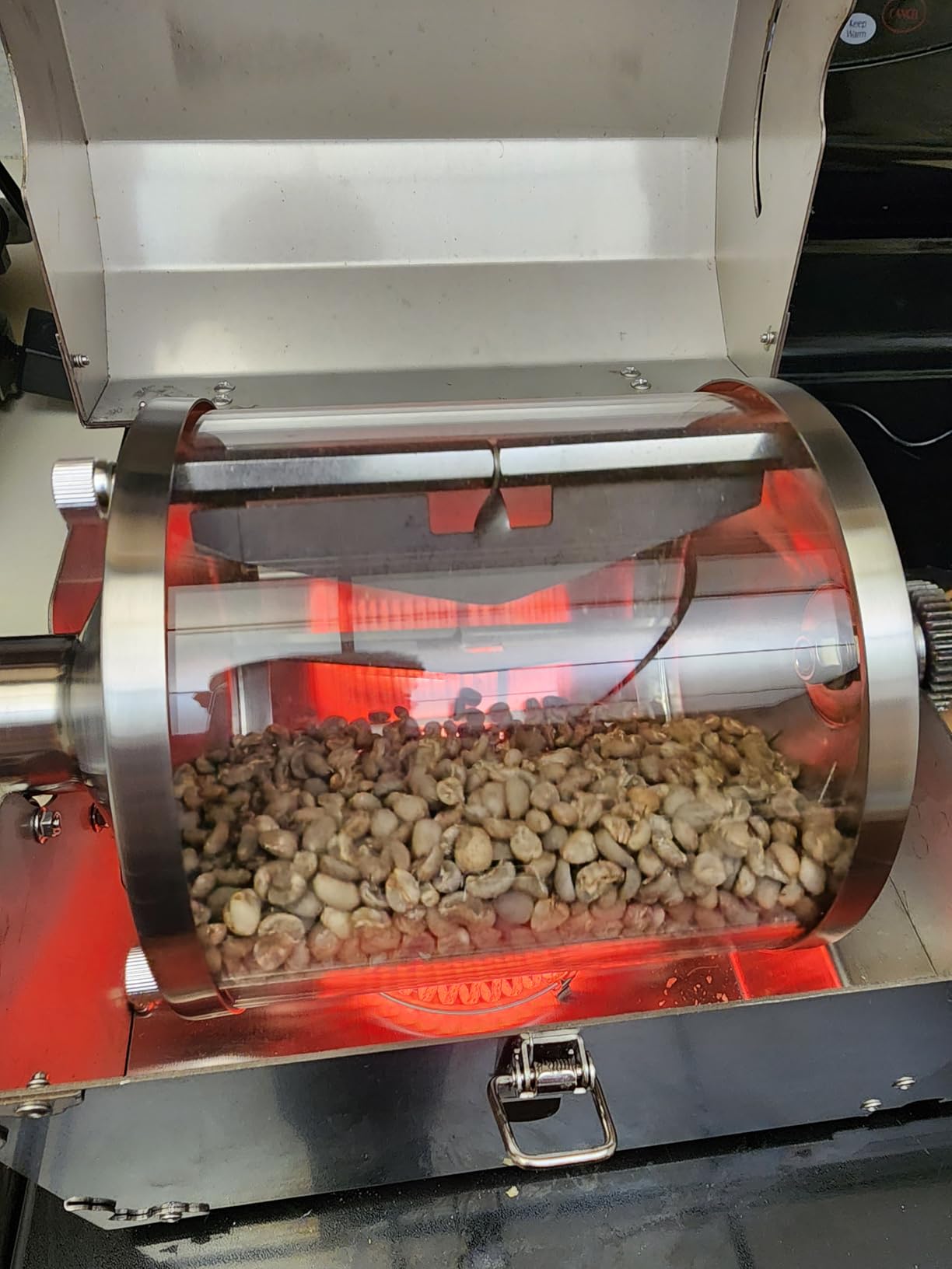 Fatamorgana 450g Direct Fired Heating Nut Roaster Barista Coffee Roaster Machine Home Roasting Machine Electric Coffee Bean Roaster Grain Dryer 110V Stainless Steel Shell customer photo 1