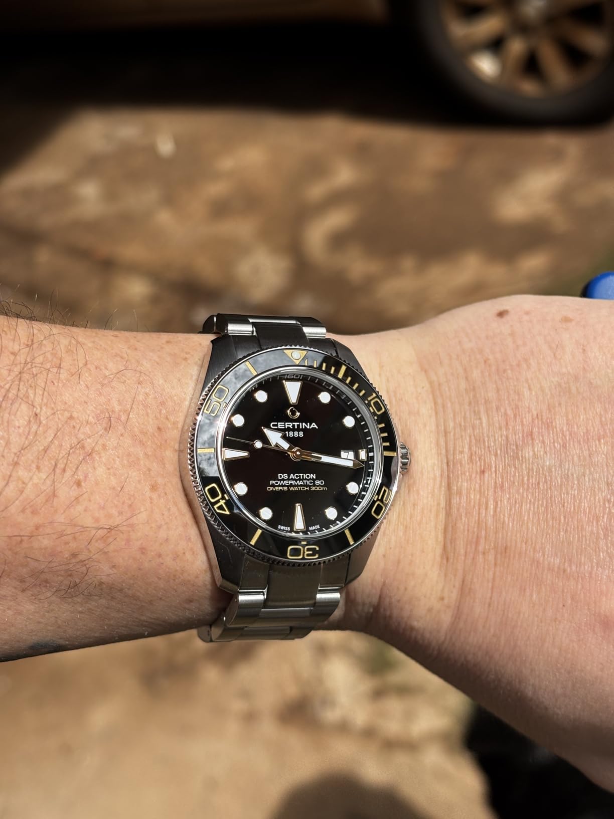 Certina, Mens, DS Action Gent, 40.5, mm, Steel, Automatic, Powermatic 80, Nivachron, Date, Watch, Black, Steel, C0484071105101 customer photo 2