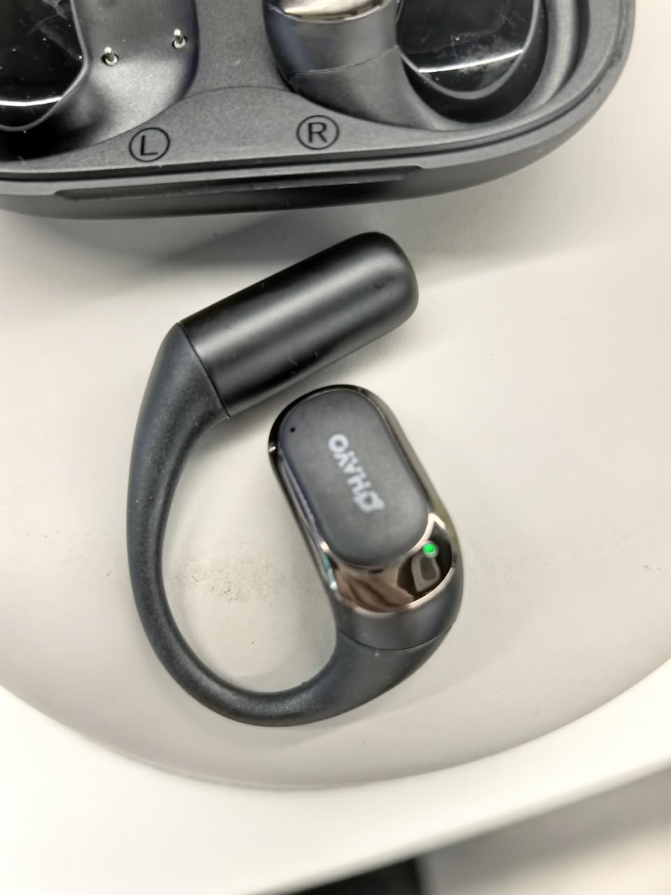 OHAYO Open Ear Headphones, Over Ear Earbuds with Ergonomic Earhook, Bluetooth Headphones 5.4 with Smart Digital Display, 40H Playtime, IPX6 Waterproof, Touch Control Operate Fit Cycling,Running,Workout customer photo 1