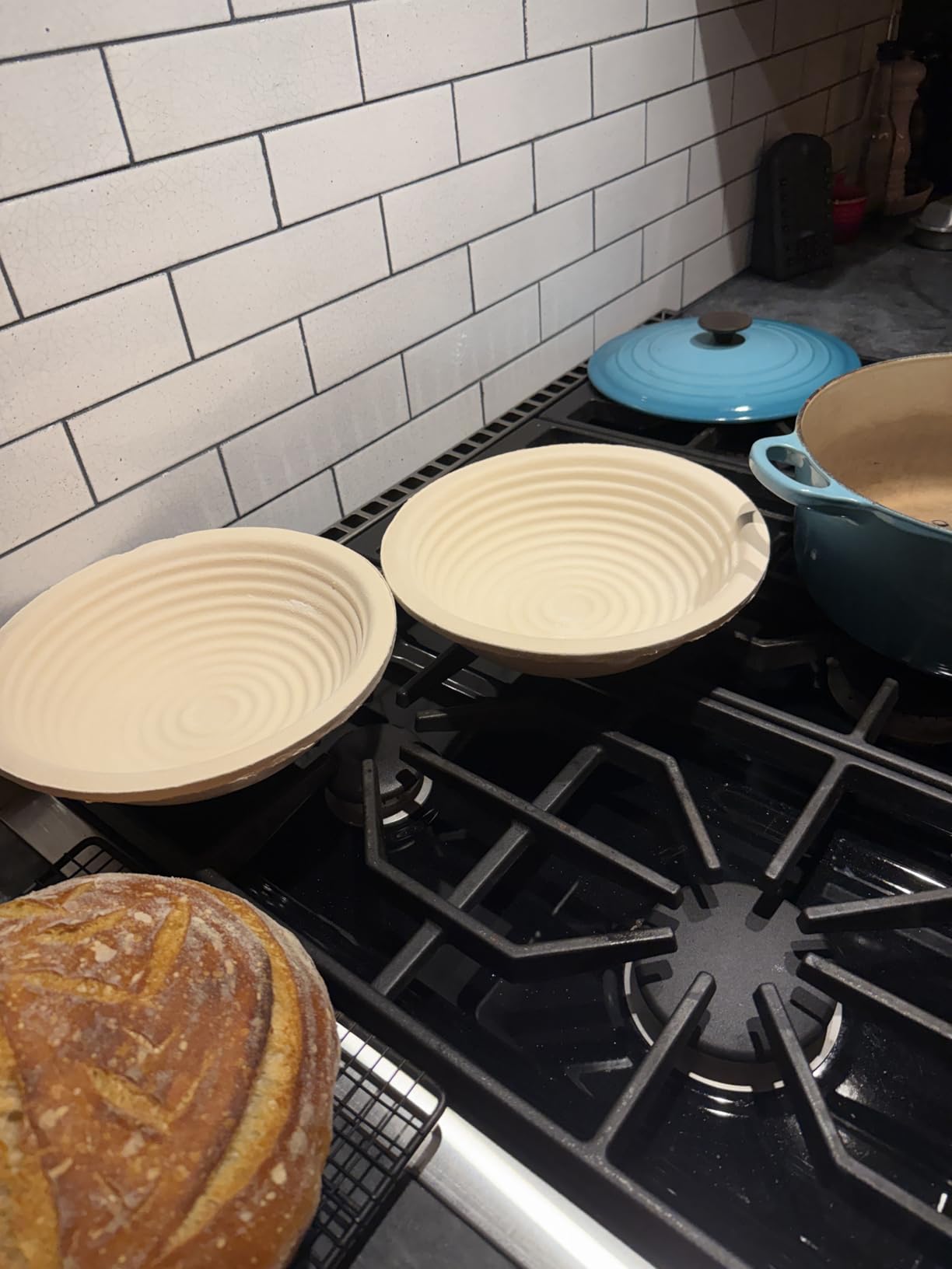 Wood Pulp Banneton Bread Proofing Baskets Set of 2, 9 Inch Round 2.2LB Sourdough Banneton Basket with Liner, Non-Stick Dough Proofing Bowl for Rising and Baking customer photo 1