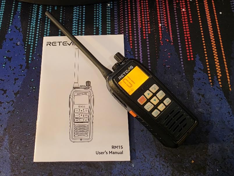 Retevis RM15 Marine Radio 6W, IP68 Floating VHF Radio Handheld, Overboard Sound & Light Alarm, Dual-Way Noise Reduction, 2000mAh, Type-C, NOAA, Boat Radio for Coastal Angler Fishing Sailing customer photo 1