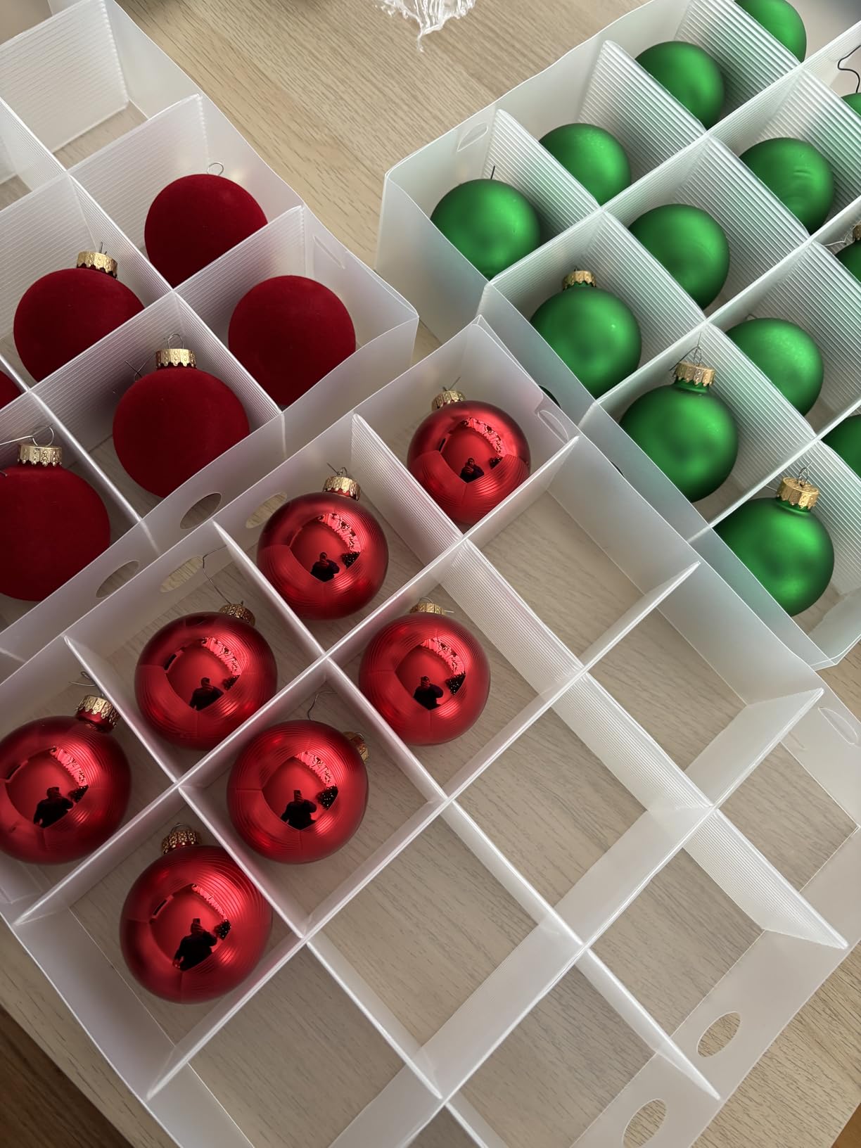 BALEINE Christmas Ornament Storage Box with Dividers, Premium Holiday Ornaments Storage Container Bin for Xmas Decorations (128 Ball, Grey, Hard) customer photo 1