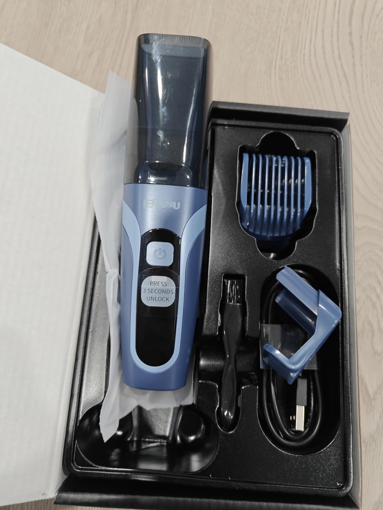 ENSSU Beard Trimmer for Men Auto-Vaccum, Rechargeable Electric Men Beard Trimmers with 2 Combs, 1-20mm Adjustable Length Dial, Waterproof Cordless Mustache Trimmer for Face, Stubble customer photo 2