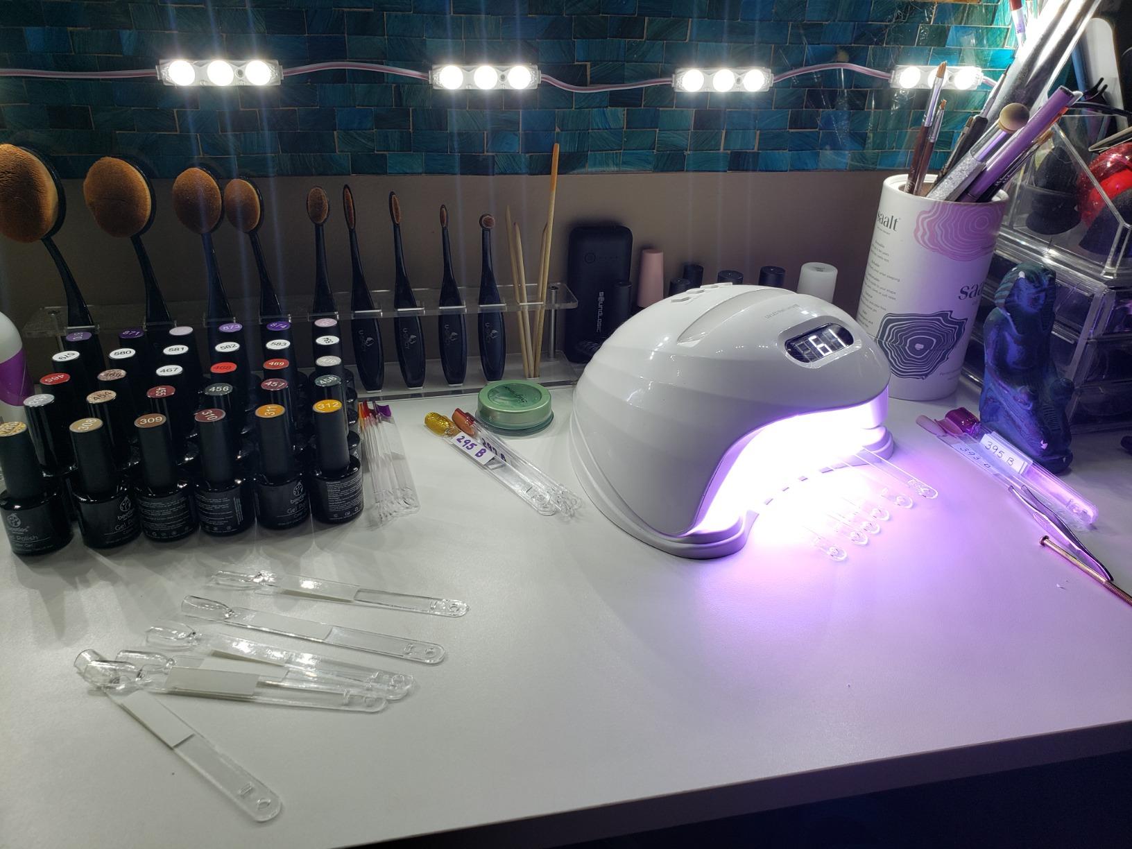 Beetles UV Nail Lamp - LED Nail Lamp with 3 Timer 30/60/120s UV Light for Gel Nails Smart Sensor Nails Dryer for Fast Curing Gel Polish Top Coat and Base Coat, DIY Salon Manicure Art Tools, White customer photo 2