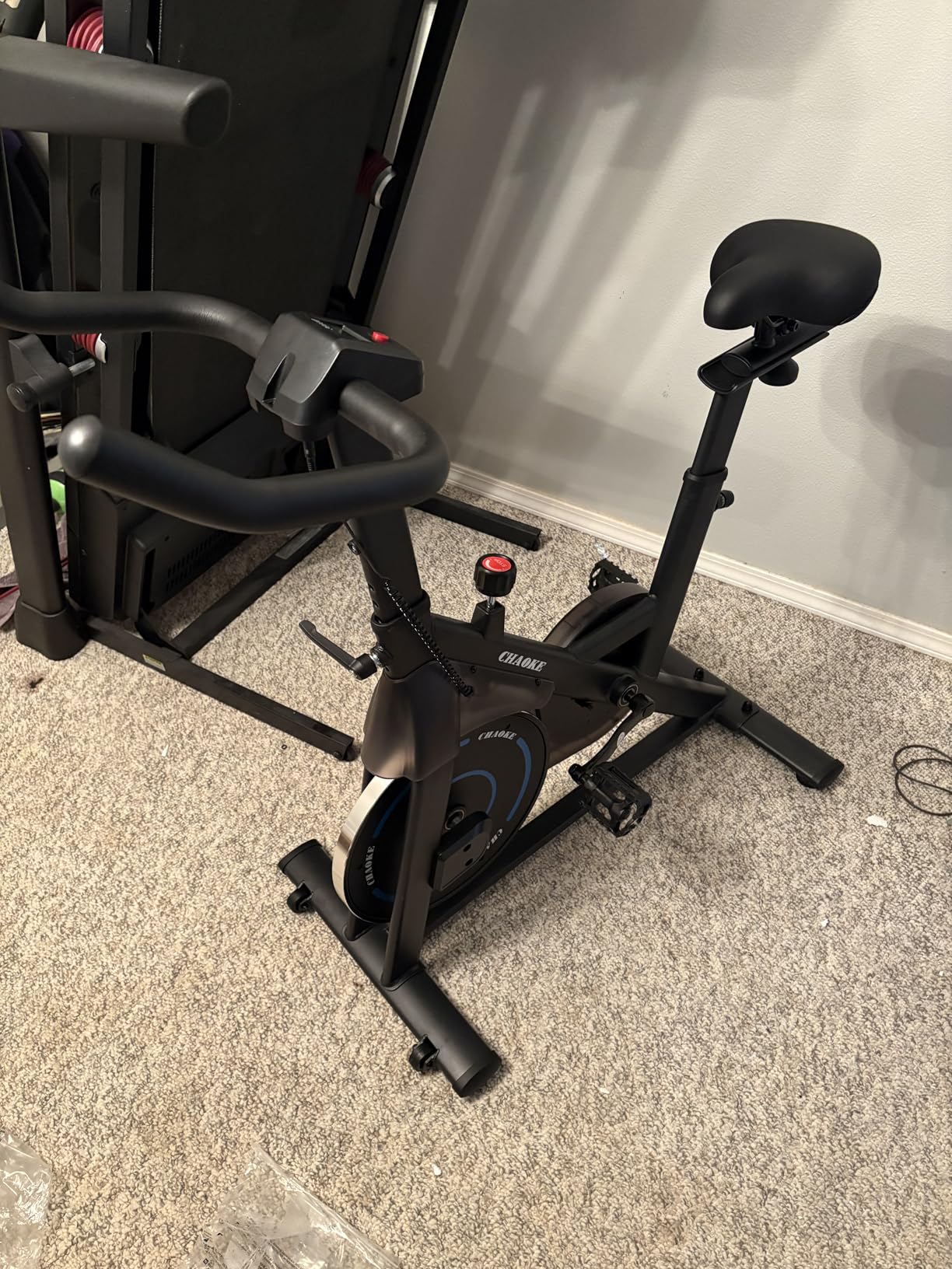 CHAOKE Quiet Adjustable Magnetic Resistance Stationary Bike for Home Cardio customer photo 2