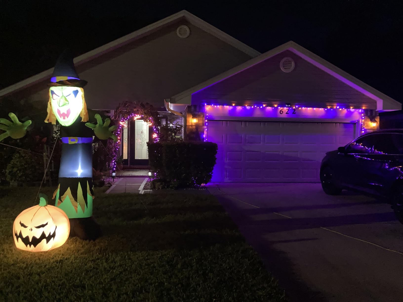 ININ 8FT Halloween Inflatable Witch Decorations Outdoor Built-in LED Lights, Halloween Blow Up Yard Decorations, Scary Party Decorations customer photo 2