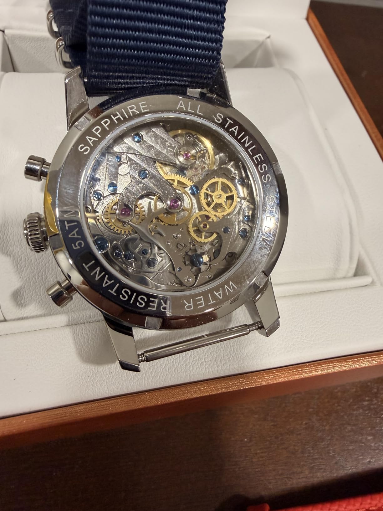 RAINTEN Chronograph Watch, Mechanical Watch for Men, Case 40mm, Seagull St19 | Stainless Steel with Genuine Leather Strap and Sapphire Crystal, Nylon Strap, Gifts- R9032, R9031B, R9031, R9031A customer photo 2