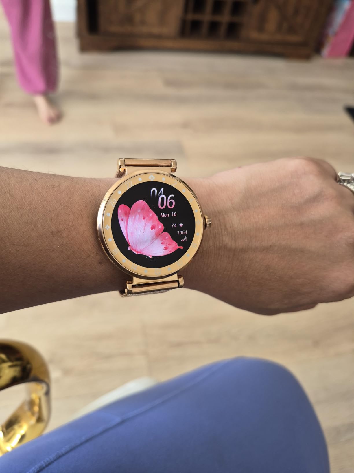 Smart Watch for Women, HD AMOLED Display Fitness Tracker Bluetooth Make/Answer Call, 1.19