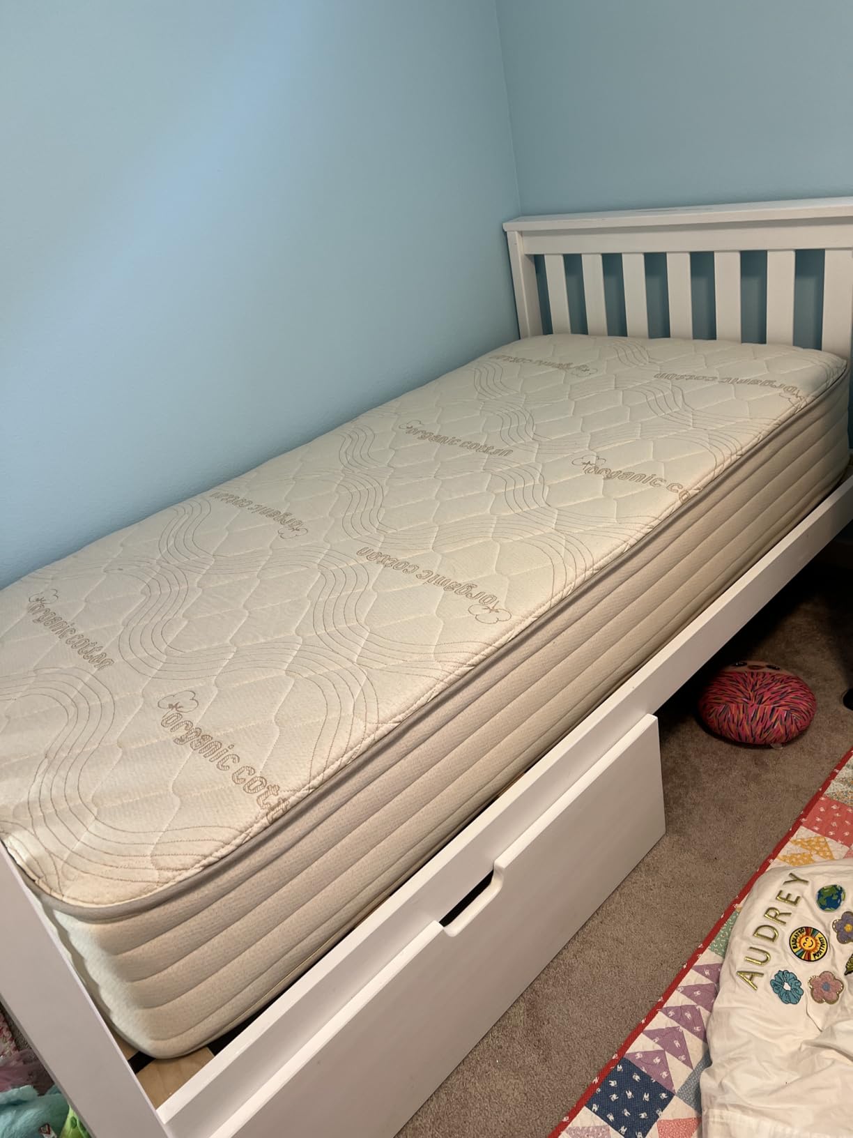 All Natural Mattress (100% Organic Cotton, & Wool, Made in The USA) Non Toxic, Fiberglass Free Hybrid Pocket Coil and Plush Foam Bed in A Box Medium Soft - Queen, 11