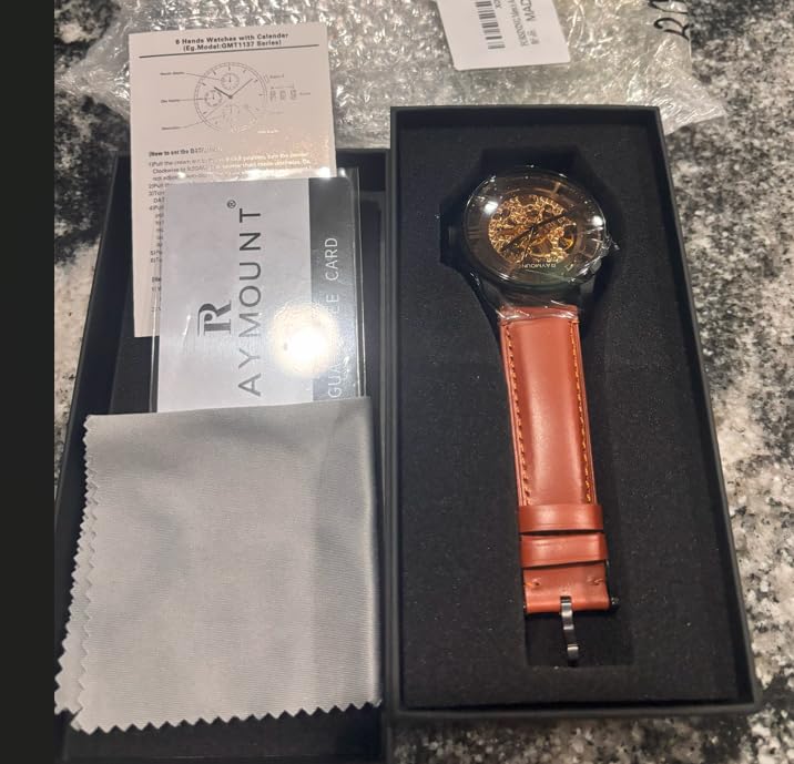 Men's Automatic Watch with Mechanical Movement, Skeleton Dial and Leather Band customer photo 1