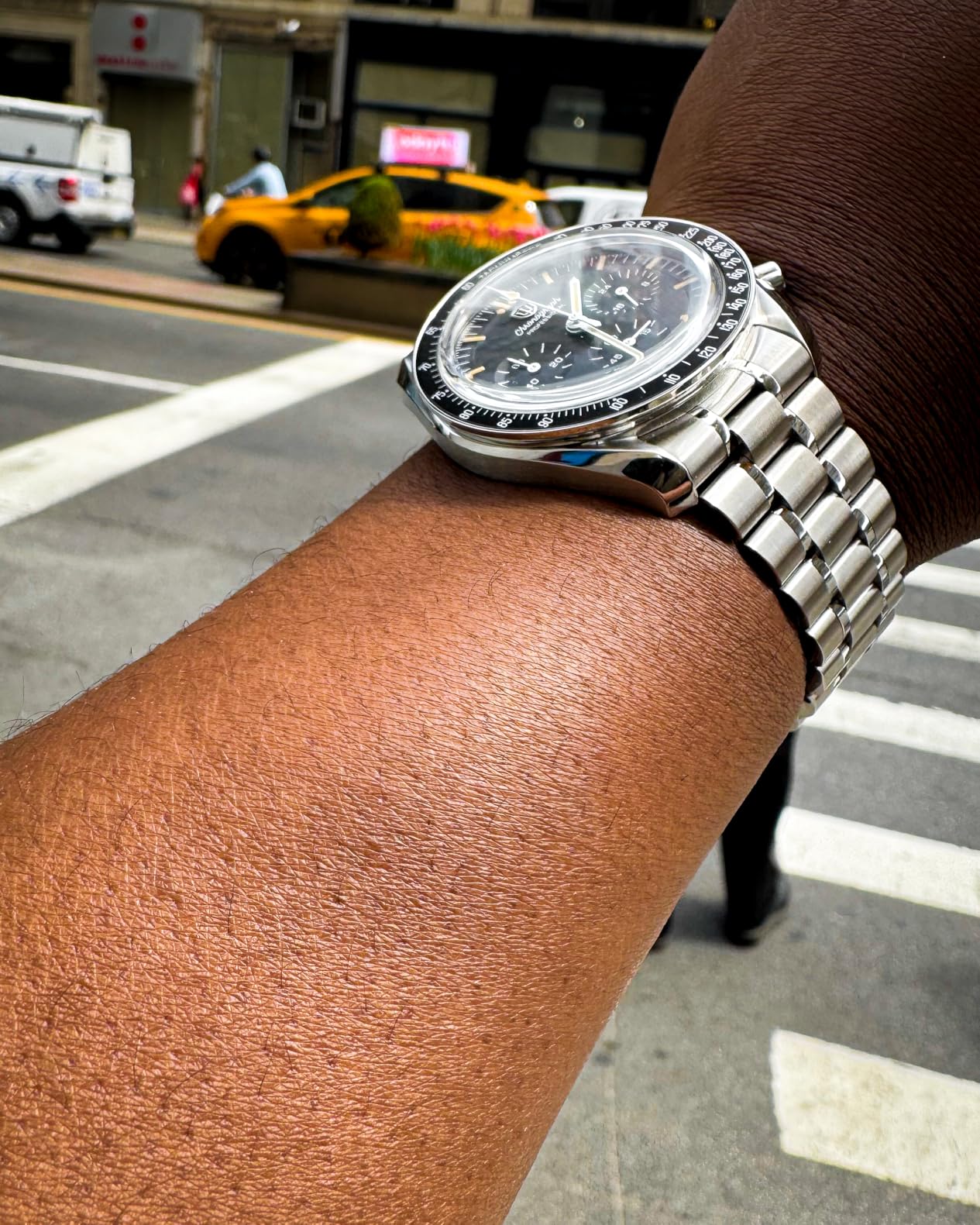 Watchdives 39mm Chronograph Watches for Men - WD1863 VK63 Sweep Hand Movement Wrist Watch with Bubble Sapphire Crystal, 10 Bar Waterproof Stainless Steel Bracelet customer photo 1