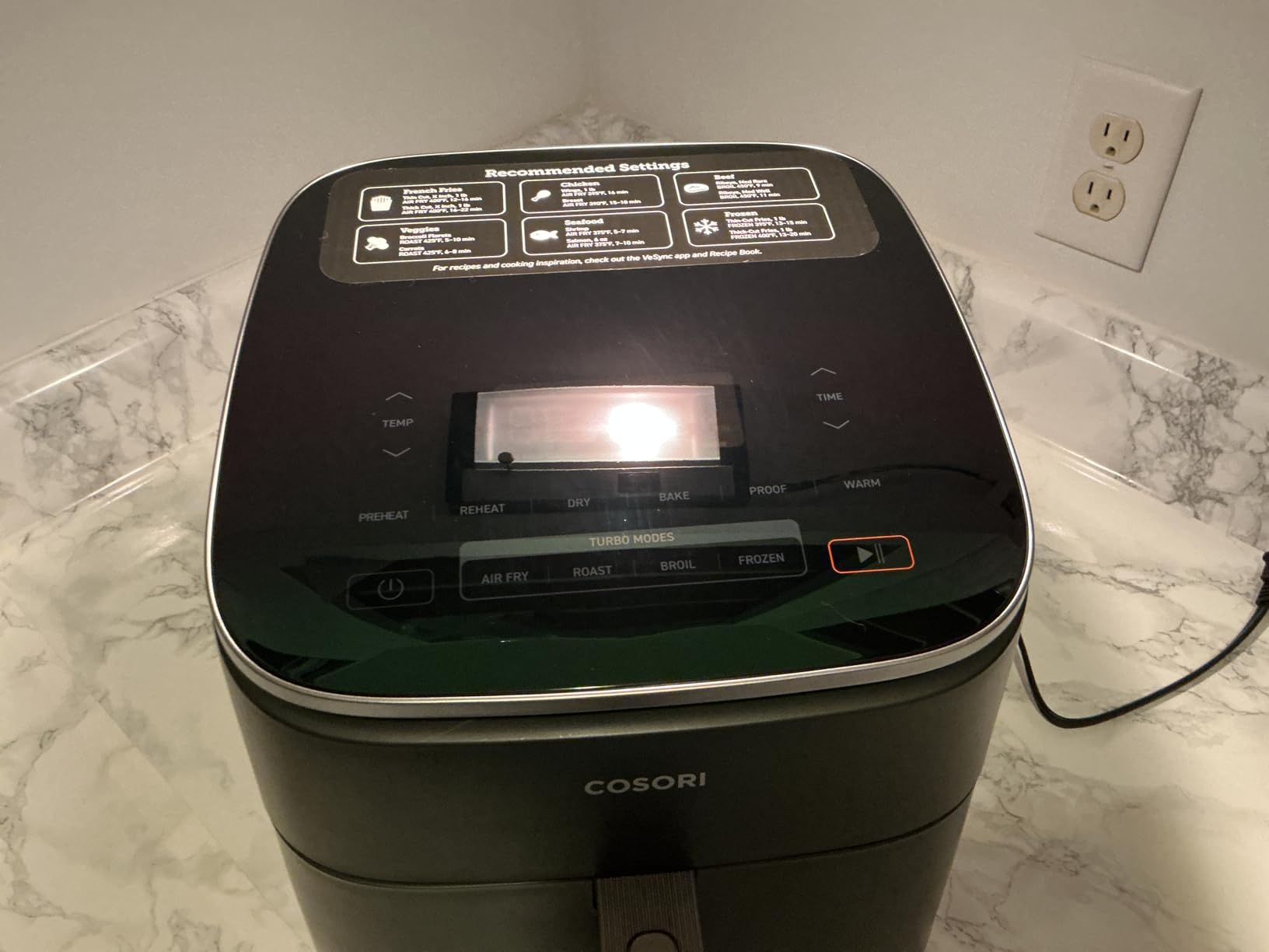 Cosori Iconic Stainless Steel 6.5 Qt Smart Air Fryer, PFAS-Free Ceramic Coating, Max 450°F, Consistent Cooking, Air Fry, Roast, Bake, Dry, Proof, Reheat, Dishwasher-Safe Basket, Chef-Crafted Recipes customer photo 2