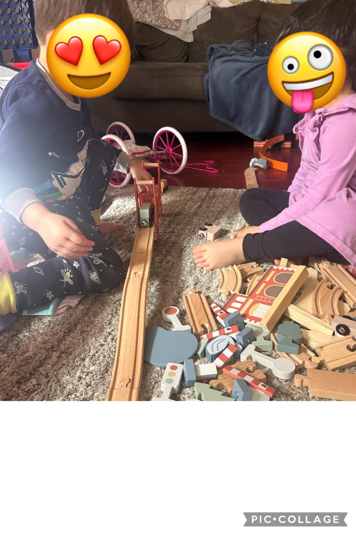 Comfy Cubs 30-Piece Wooden Train Set for Toddlers Ages 1+, Fun & Eco Friendly Toddler Train Set with Wooden Toy Tracks - Creative Toy Town Promoting Imaginative Play with Flexible Configuration customer photo 2