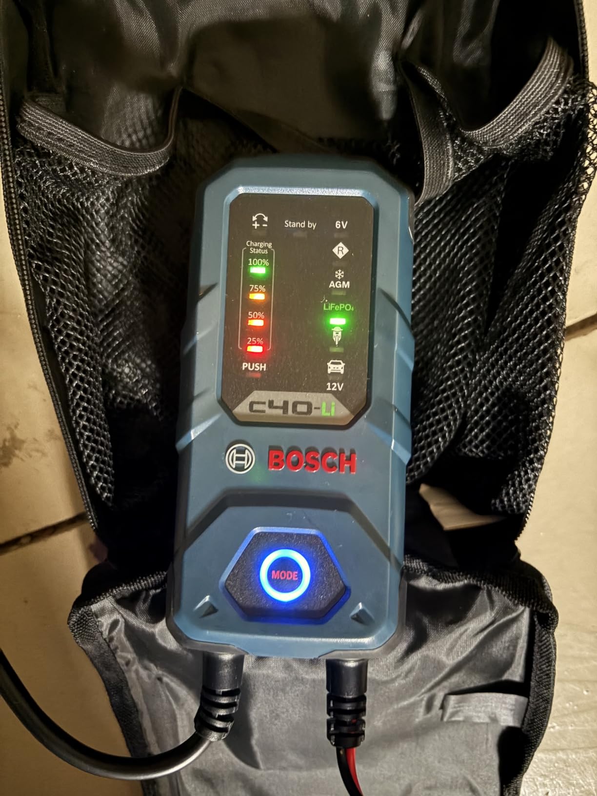 Bosch C40-Li: 5A 6V/12V Next-Gen Battery Charger - Smart Maintenance & Trickle Functionality with Advanced Safety Features - for Lead-Acid & Lithium Batteries, Including AGM, EFB, Gel & SLI customer photo 1