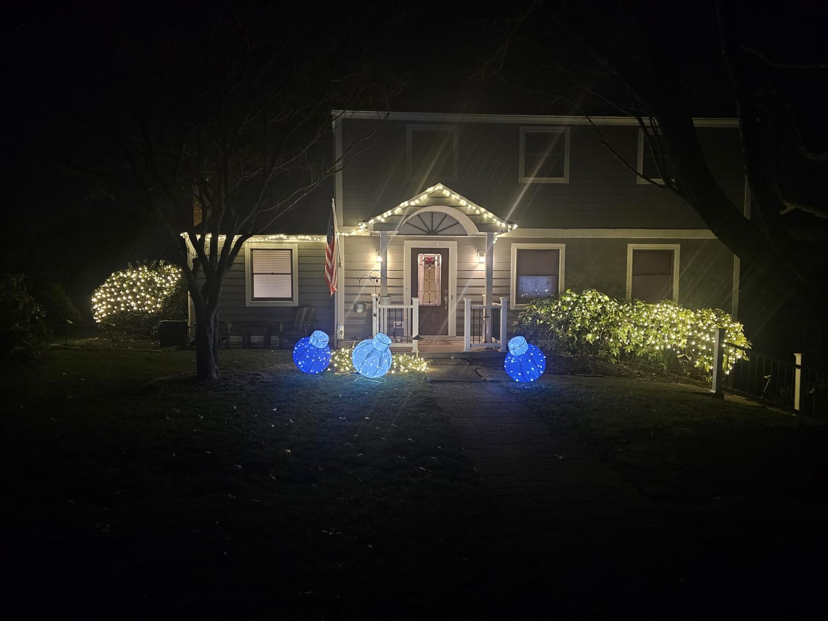 Led Net Lights Christmas Lights Outdoor 200LED 9ft x 6ft Upgraded WarmWhite Christmas Net Lighting, Waterproof 5mm LED Wide Angle Outdoor Indoor Mesh Net Light for Trees, Bushes, Shrubs Decorations customer photo 2