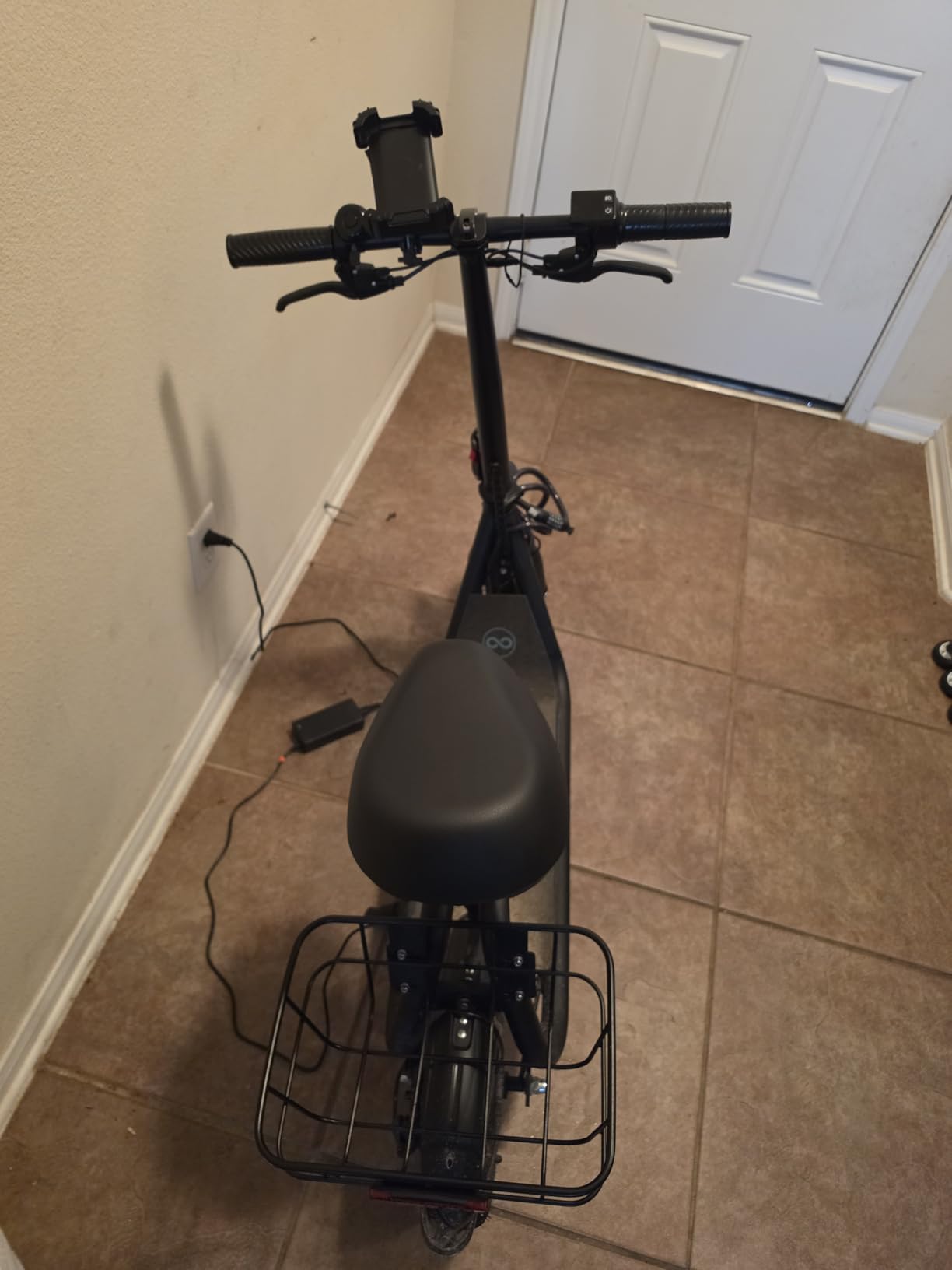 AWWSCOOTER C1 Electric Scooter with Seat for Adults, Foldable Commuter E-Scooter with Basket for Grocery, Pets, and Daily Commute - Classic Black customer photo 1