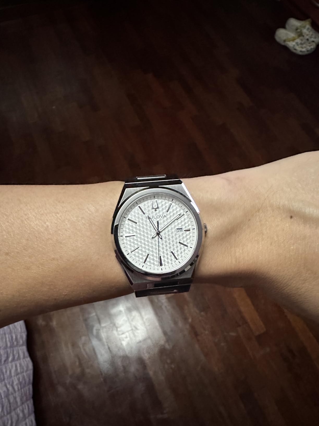 Mens Dress Classic Quartz Two Tone Stainless Steel Watch, Patterned Dial, 39mm customer photo 2
