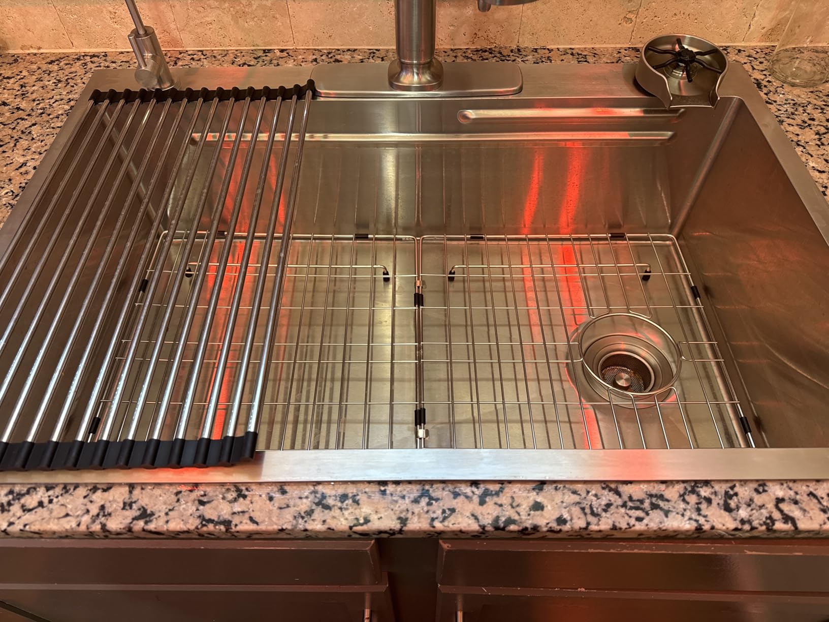 CAMMOO 33X22 Drop In Kitchen Sink, 304 Stainless Steel Workstation Sink, Pop-Up Drain, Upgraded Fast Drain & Anti-Clog, Topmount Single Bowl with Accessories, Foldable Grid for Easy Clean customer photo 1