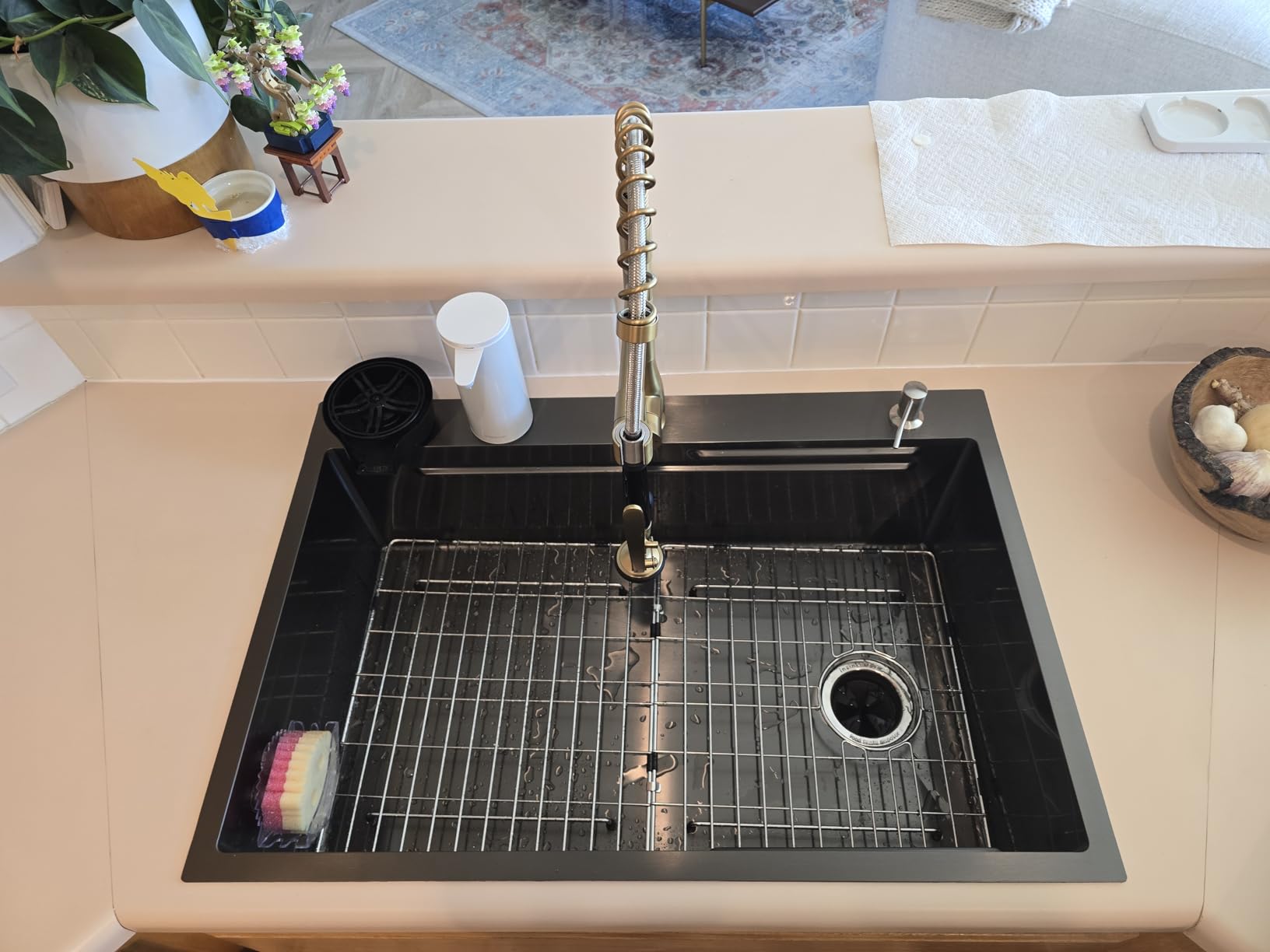 CAMMOO 33X22 Drop In Kitchen Sink, 304 Stainless Steel Workstation Sink, Pop-Up Drain, Upgraded Fast Drain & Anti-Clog, Topmount Single Bowl with Accessories, Foldable Grid for Easy Clean customer photo 2