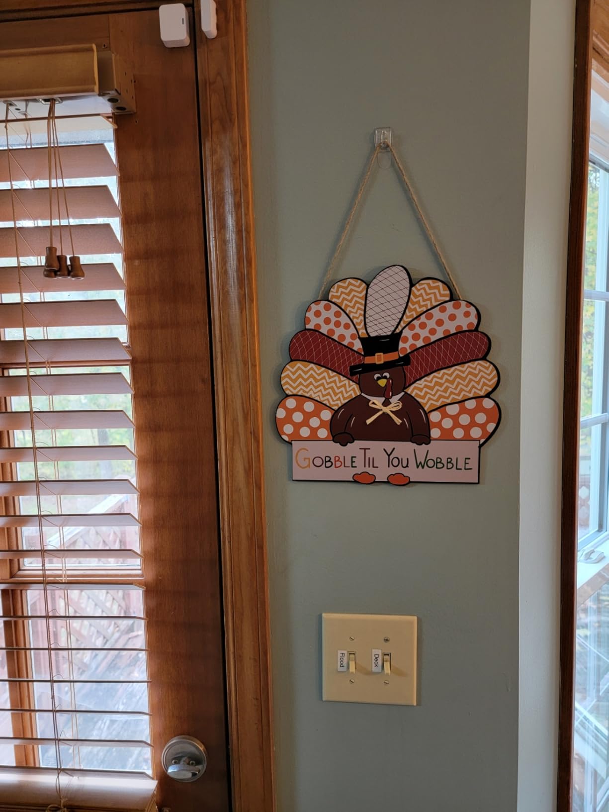 CYNOSA Thanksgiving Wreath for Front Door Turkey Door Hanger Gobble Sign Thanksgiving Turkey Outside Door Decorations customer photo 1