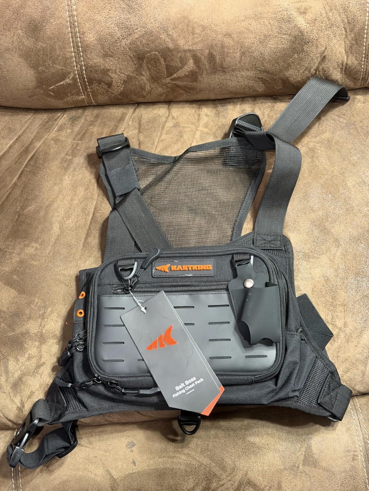 KastKing Bait Boss Water-Resistant Fishing Chest Pack With EVA Zip-Down Workstation, MOLLE Storage, Adjustable Chest Straps customer photo 2
