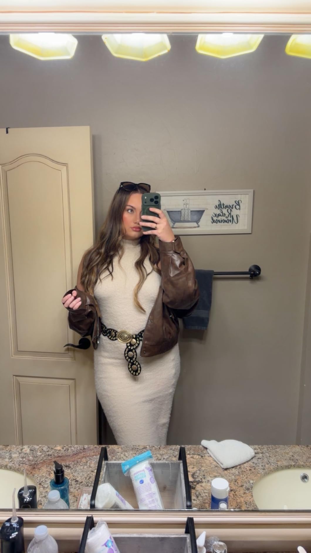Women's Oversized Faux Leather Jackets - Textured Bomber Moto Style Zip Up Coats for Fall Winter Spring customer photo 2