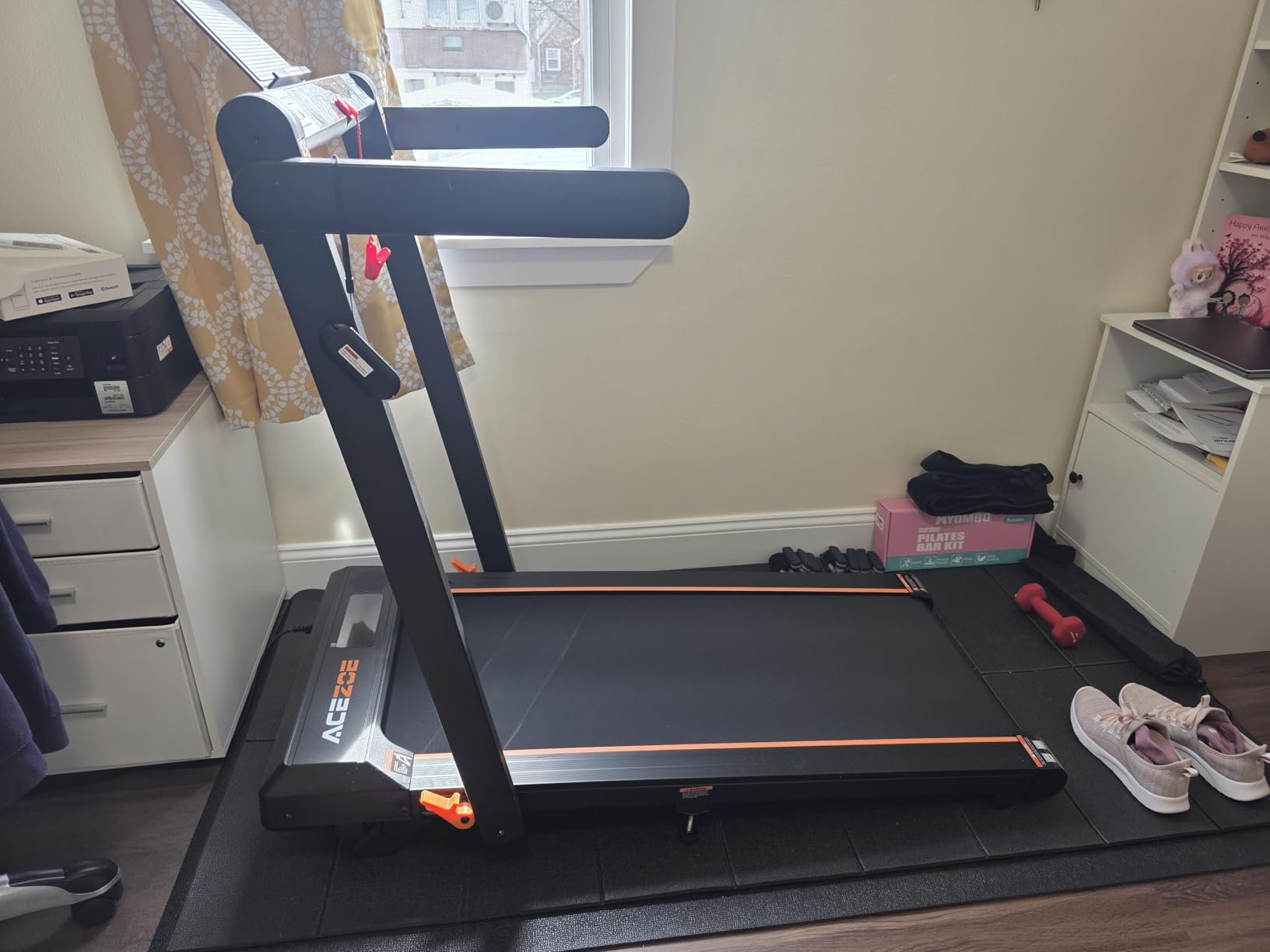 Acezoe Foldable Treadmill with 0-15% Incline and Handle Bar, 2.5HP Treadmills for Home, Under Desk Treadmill with 300LBS Capacity, Walking Pad with Speaker, APP/Remote Control customer photo 2